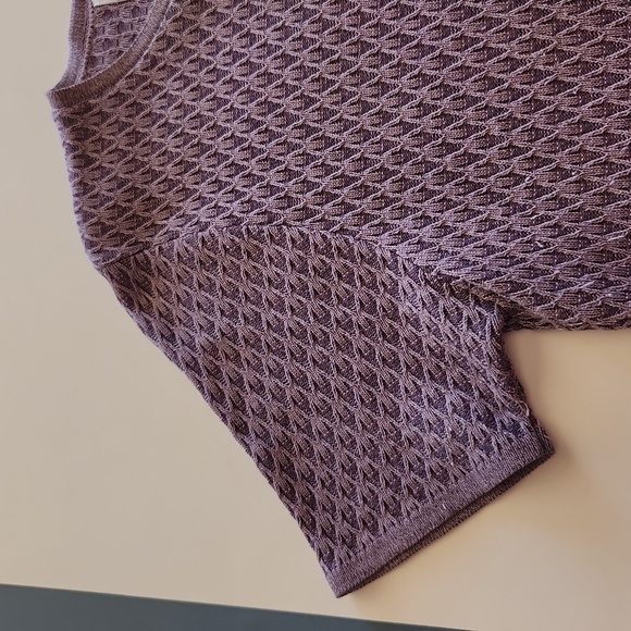 Alfred Dunner Textured Purple Short Sleeved Sweater Size MP - Picture 5 of 6